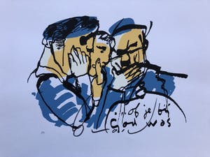 Herman Brood - Kleurenzeefdruk OF JE BIJ GOD WAS Handgesigneerd. kopen? Bied vanaf 245!