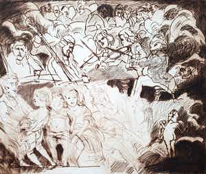 Alfred Hrdlicka - Himmel auf Erden (Franz Schubert), ets verkocht voor € 300!