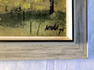 Niet of onleesbaar gesigneerd - Huis in het bos - Olieverf op doek, Ingelijst kopen? Bied vanaf 1!