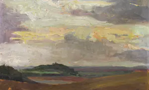 Niet of onleesbaar gesigneerd - olieverf schilderij - 'Landschap' kopen? Bied vanaf 1!