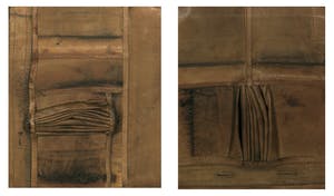 Carla van Riet - Lot van twee collages van leer, Zonder titel kopen? Bied vanaf 50!