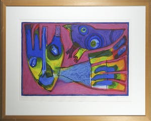 Geert Vrijdag - Zeefdruk, De machine uitgevlogen - Ingelijst kopen? Bied vanaf 50!