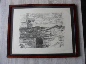 Otto Hanrath - Litho, Nes Texel. kopen? Bied vanaf 25!