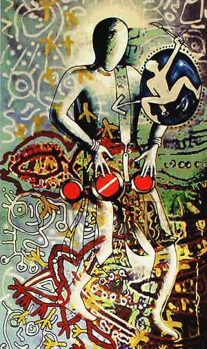 Mark Kostabi - Paul kostabi - tony Esposito - "Mediterraneam Dream"- glicée - 2014 verkocht voor € 80!