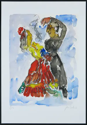 Jan Sierhuis - Giclée, Dansers, inclusief gedicht kopen? Bied vanaf 50!