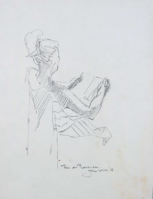 Joe Wols - Potloodtekening op papier, Figuren kopen? Bied vanaf 1!