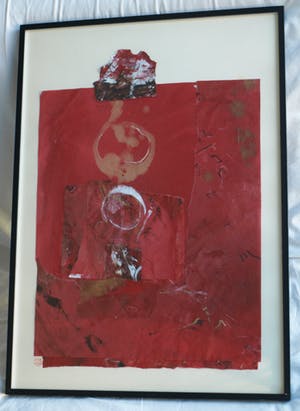 Maggy Voorsluys-Gomez - Collage en acrylverf , “Hiroshima” – ingelijst - 1992 kopen? Bied vanaf 50!