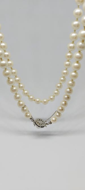 Vintage glasparel collier met zilver slotje 81cm kopen? Bied vanaf 35!