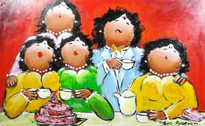 Theo Broeren - Acryl op Doek, Strawberry Pie (Zeer Groot) verkocht voor € 100!