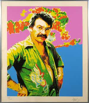 Karel Appel - Zeefdruk, Portret - Ingelijst verkocht voor € 1!