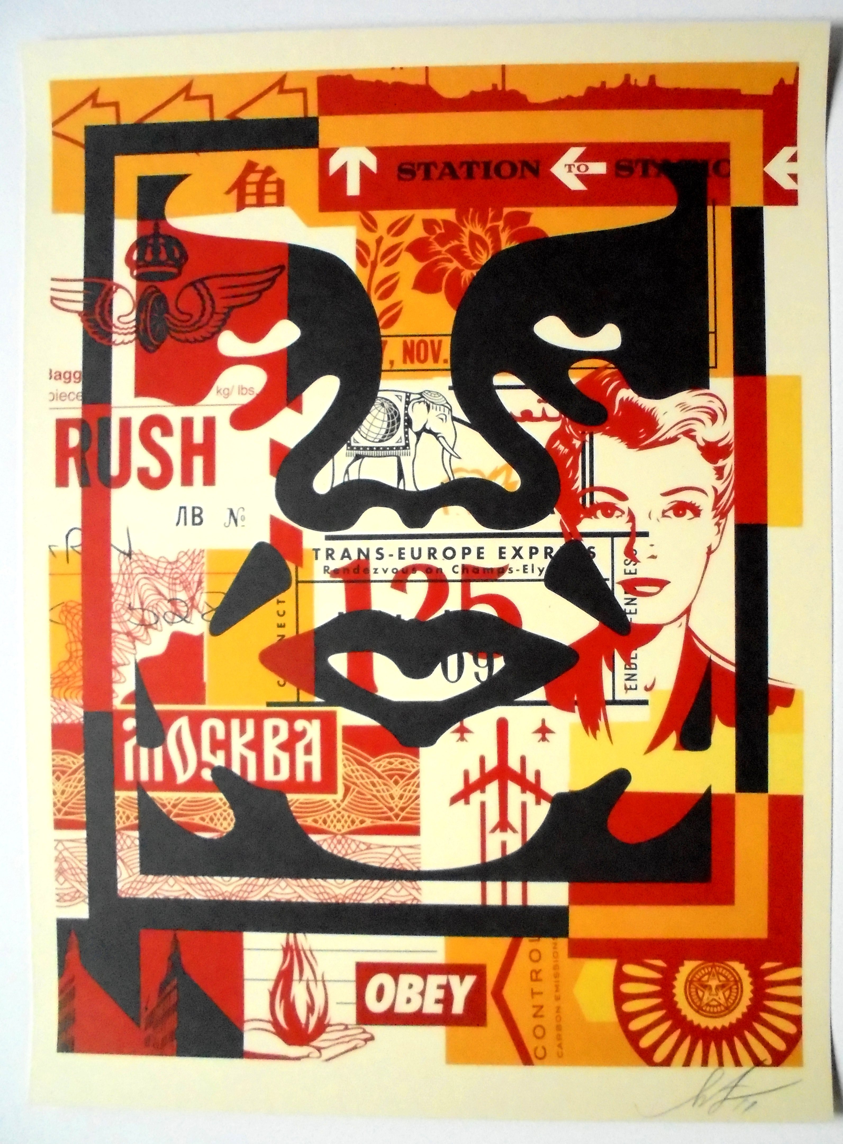 Shepard Fairey -  (OBEY) - Face Collage II - offset - handgesigneerd verkocht voor € 89!