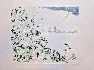 Buy Pieter Holstein - grote handgekleurde ets "Kracht" - voor Prent 190 - potloodgesigneerd? Bid from 39!