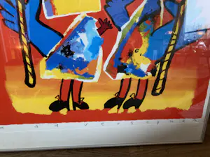 Ad Verstijnen - Zeefdruk ‘Tweeling met springtouw’ kopen? Bied vanaf 90!