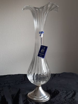 1e gehalte Zilver - Handgemaakte Murano vaas met zilveren voet kopen? Bied vanaf 20!