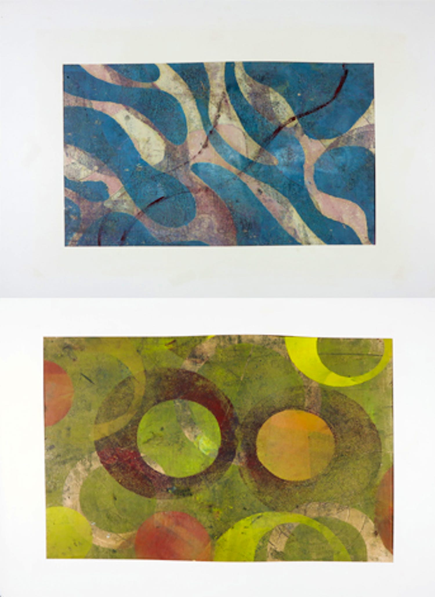 Niet of onleesbaar gesigneerd - Lot van 2 gemengde techniek op papier kopen? Bied vanaf 1!