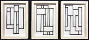 Siep van den Berg - Lot van drie tekeningen met stift en potlood, Abstracte compositie - Ingelijst verkocht voor € 120!