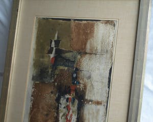 Niet of onleesbaar gesigneerd - Ingelijste litho , Abstract - gesigneerd - 83 x 63 cm kopen? Bied vanaf 10!