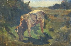 Herman van der Weele - C4323 - Grazende koe in het landschap kopen? Bied vanaf 375!