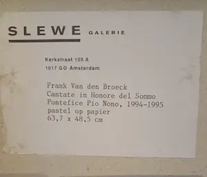 Frank van den Broeck - Cantate in Honore del Sommo Pontefice Pio None kopen? Bied vanaf 250!