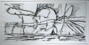 Paul Overhaus - Inkttekening, IJsselmeer I - Ingelijst (Zeer groot) kopen? Bied vanaf 1!