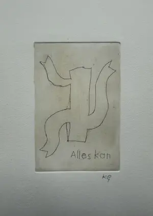 Klaas Gubbels - Unieke handgekleurde lijnets | 'Alles Kan' kopen? Bied vanaf 600!