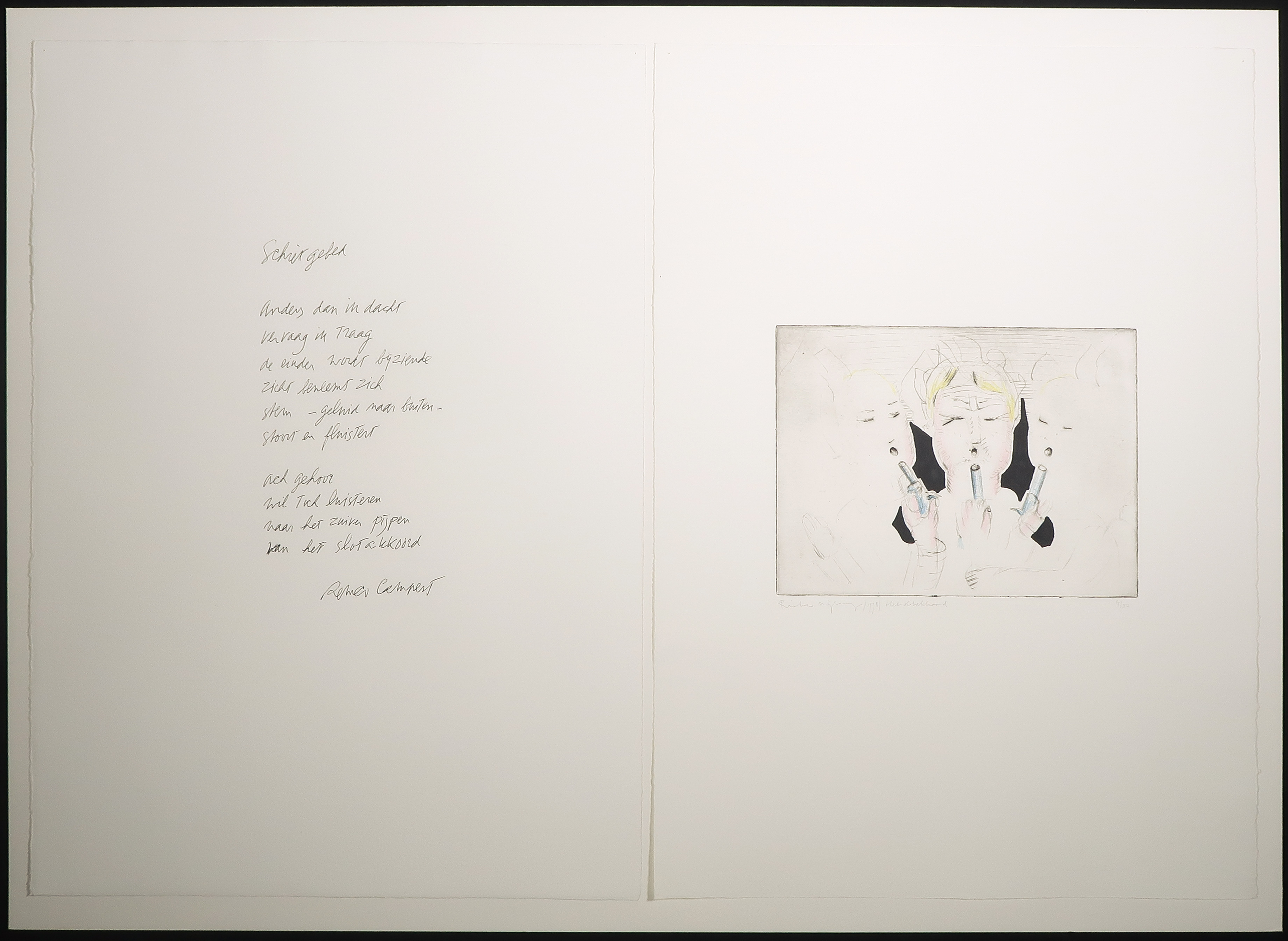 Rinke Nijburg - Grafiek Nu & Poëzie - Ets, Het slotakkoord + gedicht van Remco Campert kopen? Bied vanaf 1!