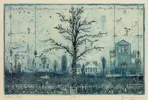 Arnold Gross - Ets en aquatint, Boom in tuin - Ingelijst verkauft für € 300!