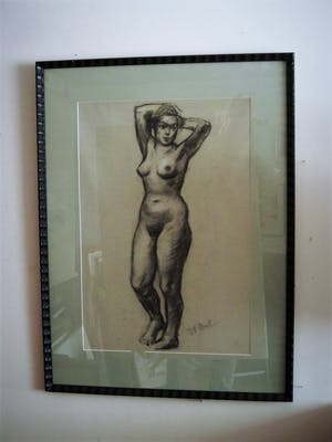 Henri Frederic Boot - "Nestor van de Haarlemse School"- Houtskool "vrouwelijk Naakt" GROOT! kopen? Bied vanaf 30!