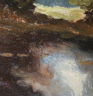 Jan van Vlaardingen - Boslandschap met een ven - olieverfschilderij kopen? Bied vanaf 60!