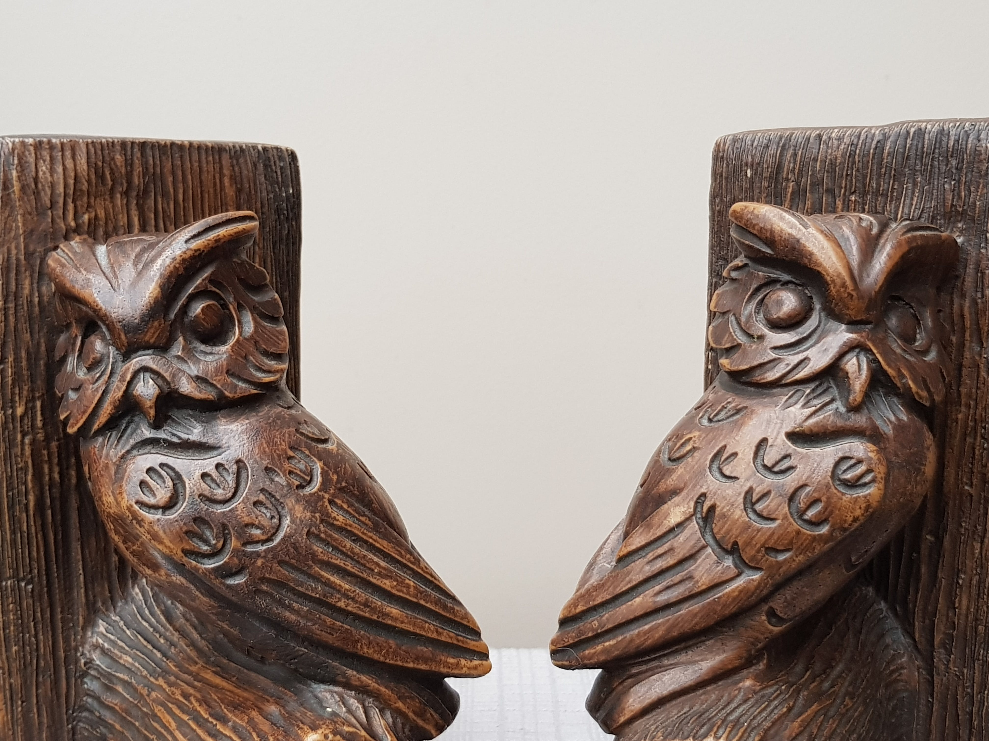 Niet of onleesbaar gesigneerd - Paar Boekensteunen - Uilen kopen? Bied vanaf 1!