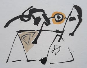 Piet Ouborg - Fantasiefiguren, met de hand ingekleurde en gesigneerde litho kopen? Bied vanaf 150!