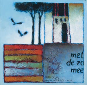 Magda Luttikhuizen - Acryl op doek, Zomer Vlucht 1 - Ingelijst kopen? Bied vanaf 20!