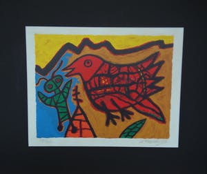 Corneille - l'Oiseau rouge, prachtig gelijst kopen? Bied vanaf 275!