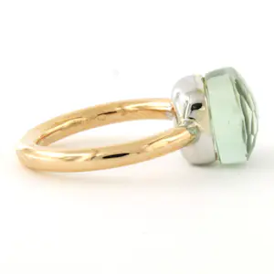 18k bicolour ring bezet met groene amethist - ringmaat  17.5(55) kaufen? Bieten Sie von 800!