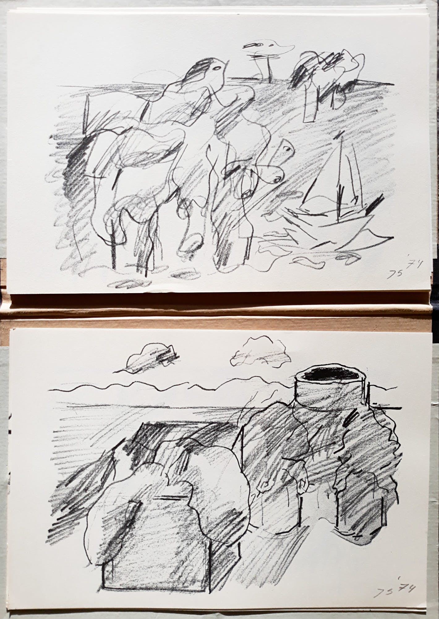 Jan Sierhuis - Schetsboek, complete portfolio met 20 met de hand gemonogrammeerde litho’s kopen? Bied vanaf 250!