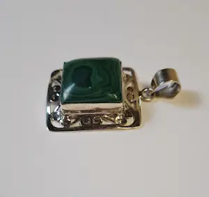 Nieuwe zilveren hanger met malachiet kopen? Bied vanaf 75!