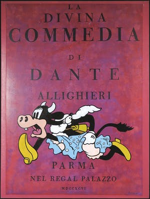 Jan Bollaert - Gemengde techniek op board, La Divina Commedia Red (Groot) kopen? Bied vanaf 80!