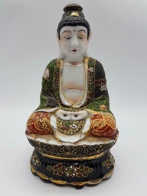 Niet of onleesbaar gesigneerd - Vintage Satsuma beeld van een Boeddha 20,2 cm kopen? Bied vanaf 1!