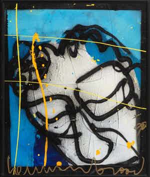 Herman Brood - gemengde techniek op doek - 1990 verkocht voor € 1775!