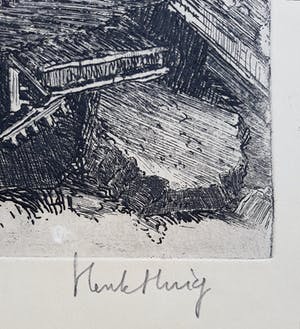 Henk Huig - Nieuwbouw 1957, ets kopen? Bied vanaf 40!