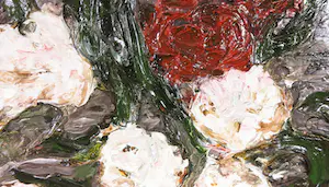 Aart Houtman - Acryl en houtskool op doek, Bloemstilleven - Ingelijst (Groot) kopen? Bied vanaf 150!