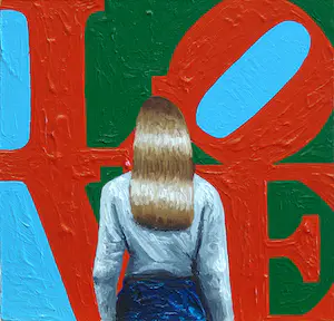 Gerard Boersma - Love (Vrouw kijkend naar schilderij van Robert Indiana) kaufen? Bieten Sie von 75!