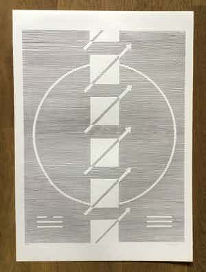 Michel Seuphor - Gesigneerde zeefdruk uit 64 Hexagrammes du Yi-King - 2/90 - 1986 verkocht voor € 65!