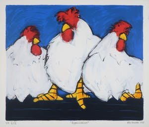 Ellen Meuwese - Zeefdruk, Kippengekeuvel kopen? Bied vanaf 1!