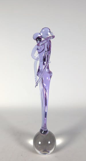 Niet of onleesbaar gesigneerd - Glas, Zoenend paar kopen? Bied vanaf 10!