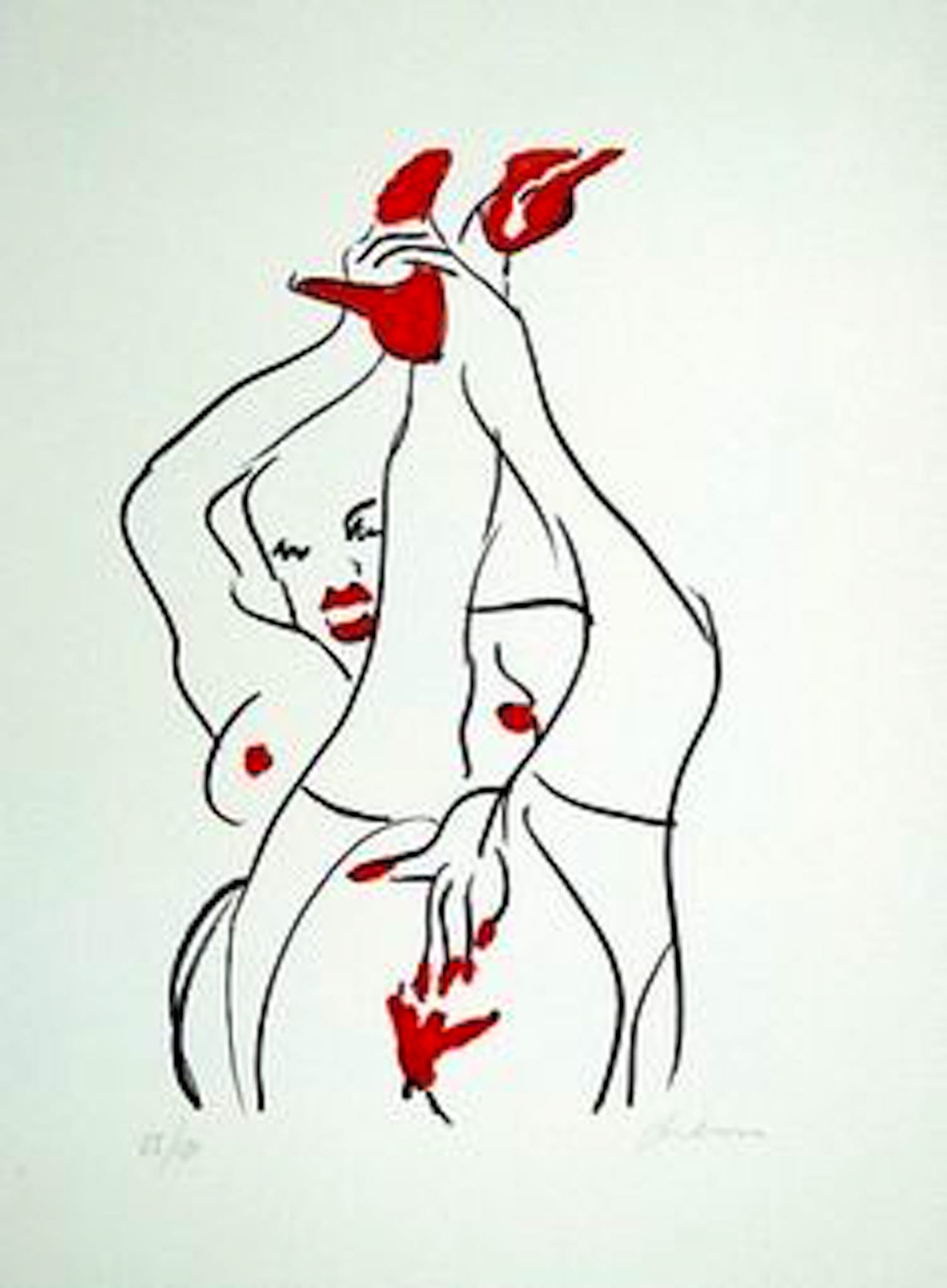 Peter Diem - Kleurenzeefdruk NAAKT Handgesigneerd. verkocht voor € 45!