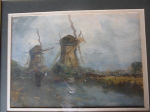 Adriaan Terhell - Adriaan C. Terhell (onder pseudo C. de Zeeuw): Aquarel Hollandse polderlandscha kopen? Bied vanaf 50!