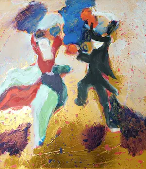 Jan Peter van Opheusden - Gemengde techniek op doek, Bruiloft - Ingelijst kopen? Bied vanaf 300!