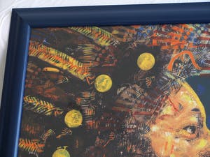 Espen Hagen - Grote ingelijste zeefdruk , American Indian – 1994 kopen? Bied vanaf 100!