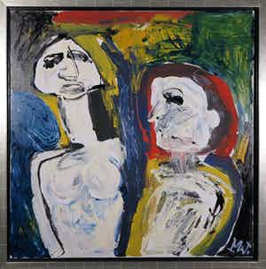 Martin van Wordragen - Olieverf op doek, Zorgzamen - Ingelijst (Groot) verkocht voor € 350!